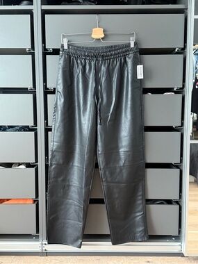 OLD NAVY Black Faux Leather Jogger Pants